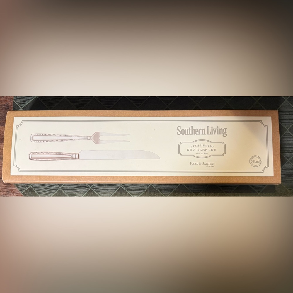 NIB Southern Living Reed & Barton Charleston Stainless Steel 2 Piece Carving Set